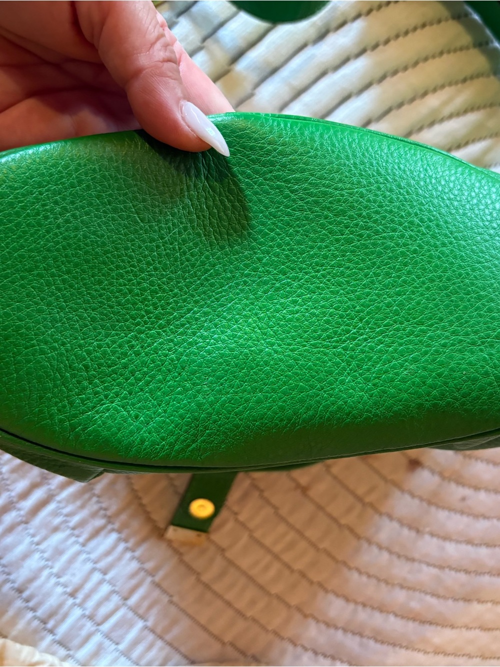 Michael Kors Green Pebbled Leather Hobo Satchel with Gold Hardware - Picture 4 of 8
